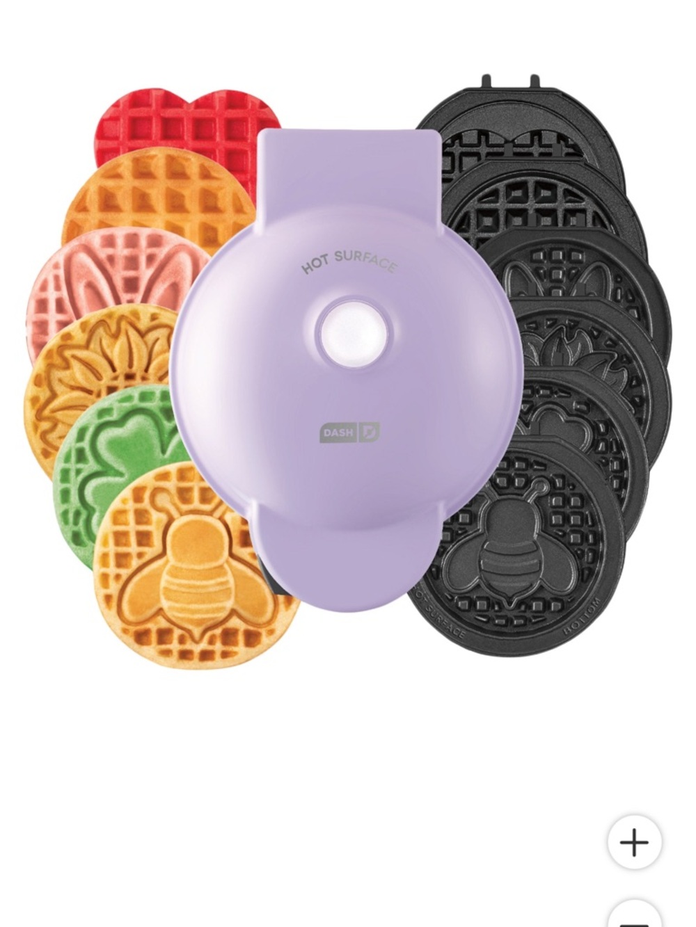 Dash Multi-Plate Mini Waffle Maker with 6 Removable Decorative Plates
